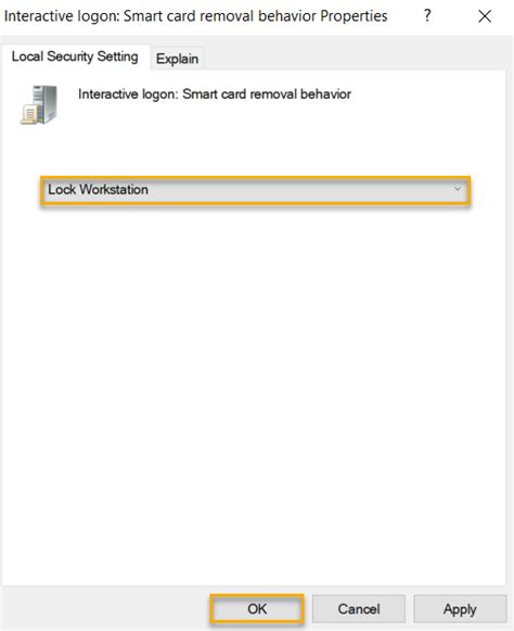 interactive logon smart card removal behavior|interactive log on require smart card.